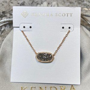 New Kendra Scott Elisa Rose Gold Platinum Drusy